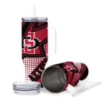 personalized san diego state aztecs arrow burst red curved tumbler best selling.webp