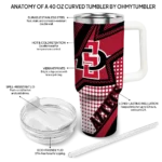 personalized san diego state aztecs arrow burst red curved tumbler best selling.webp