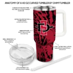 personalized san diego state aztecs burst swirl red curved tumbler best selling.webp