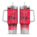 personalized san diego state aztecs geometric prism red curved tumbler best selling.webp