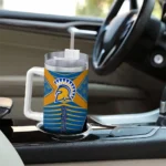 personalized san jose state spartans chevron layers blue curved tumbler best selling.webp