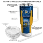 personalized san jose state spartans hexagon armor blue curved tumbler best selling.webp