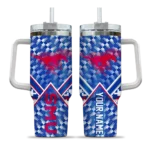 personalized smu mustangs chevron angle blue curved tumbler best selling.webp