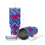 personalized smu mustangs chevron angle blue curved tumbler best selling.webp