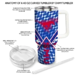 personalized smu mustangs chevron angle blue curved tumbler best selling.webp