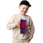 personalized smu mustangs chevron layers blue curved tumbler best selling.webp