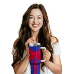 personalized smu mustangs chevron layers blue curved tumbler best selling.webp