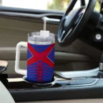 personalized smu mustangs chevron layers blue curved tumbler best selling.webp