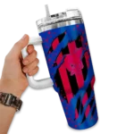 personalized smu mustangs claw cut blue black curved tumbler best selling.webp