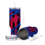 personalized smu mustangs claw cut blue black curved tumbler best selling.webp