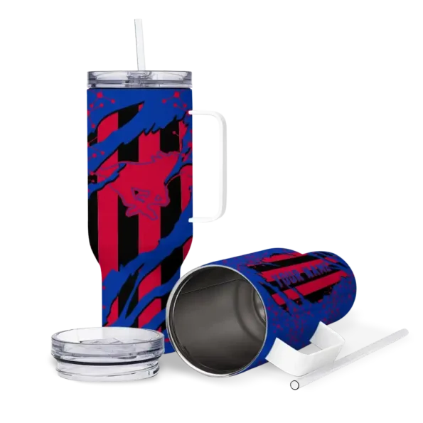 personalized smu mustangs claw cut blue black curved tumbler high quality.webp