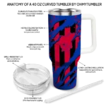 personalized smu mustangs claw cut blue black curved tumbler best selling.webp