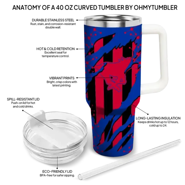 personalized smu mustangs claw cut blue black curved tumbler new arrival.webp