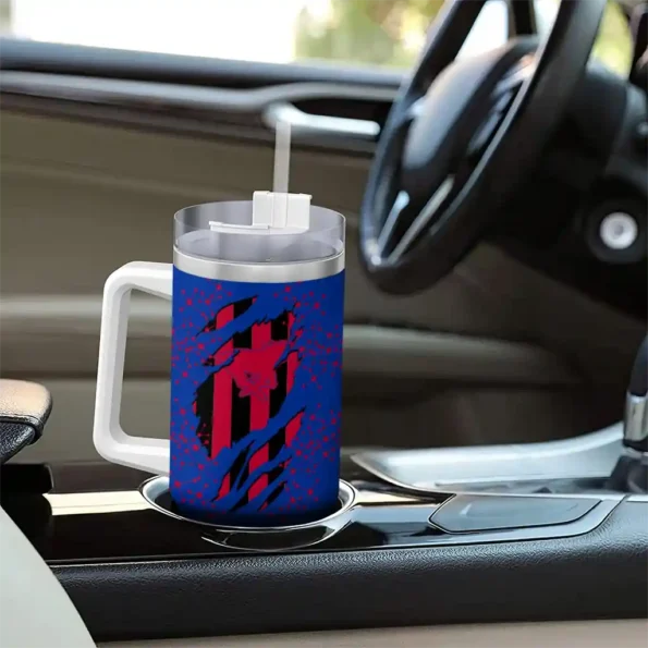 personalized smu mustangs claw cut blue black curved tumbler trendy.webp