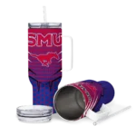 personalized smu mustangs hex texture blue curved tumbler best selling.webp