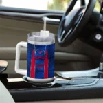 personalized smu mustangs hexagon armor blue curved tumbler best selling.webp