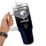 personalized south alabama jaguars arrow armor blue black curved tumbler best selling.webp