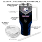 personalized south alabama jaguars arrow armor blue black curved tumbler best selling.webp