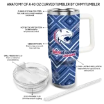 personalized south alabama jaguars bold diamonds blue curved tumbler best selling.webp