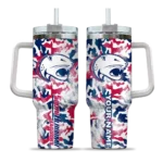 personalized south alabama jaguars camo mashup blue white curved tumbler best selling.webp