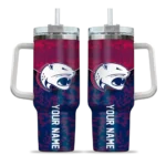 personalized south alabama jaguars chevron stripe blue curved tumbler best selling.webp