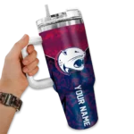 personalized south alabama jaguars chevron stripe blue curved tumbler best selling.webp