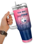 personalized south alabama jaguars gradient dots blue curved tumbler best selling.webp
