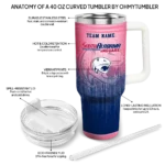 personalized south alabama jaguars gradient dots blue curved tumbler best selling.webp