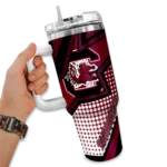 personalized south carolina gamecocks arrow burst garnet curved tumbler best selling.webp