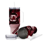 personalized south carolina gamecocks arrow burst garnet curved tumbler best selling.webp
