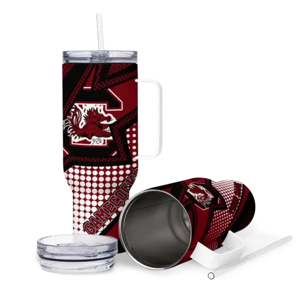 personalized south carolina gamecocks arrow burst garnet curved tumbler high quality.webp