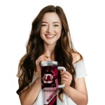 personalized south carolina gamecocks arrow burst garnet curved tumbler best selling.webp