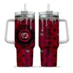 personalized south carolina gamecocks bullseye drips garnet curved tumbler best selling.webp