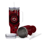 personalized south carolina gamecocks bullseye drips garnet curved tumbler best selling.webp