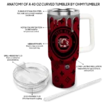 personalized south carolina gamecocks bullseye drips garnet curved tumbler best selling.webp