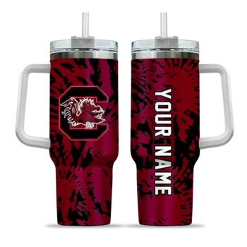 personalized south carolina gamecocks burst swirl garnet curved tumbler best selling.webp