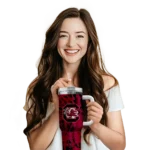 personalized south carolina gamecocks burst swirl garnet curved tumbler best selling.webp