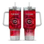 personalized south carolina gamecocks geometric prism garnet curved tumbler best selling.webp