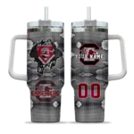 personalized south carolina gamecocks superman shield garnet gray curved tumbler best selling.webp