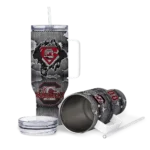 personalized south carolina gamecocks superman shield garnet gray curved tumbler best selling.webp