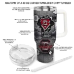 personalized south carolina gamecocks superman shield garnet gray curved tumbler best selling.webp