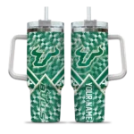 personalized south florida bulls chevron angle green curved tumbler best selling.webp
