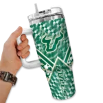 personalized south florida bulls chevron angle green curved tumbler best selling.webp