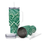 personalized south florida bulls chevron angle green curved tumbler best selling.webp