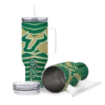 personalized south florida bulls chevron layers green curved tumbler best selling.webp
