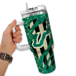personalized south florida bulls claw cut green black curved tumbler best selling.webp