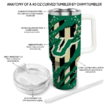 personalized south florida bulls claw cut green black curved tumbler best selling.webp