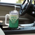 personalized south florida bulls hex texture green curved tumbler best selling.webp