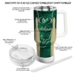 personalized south florida bulls hexagon armor green curved tumbler best selling.webp
