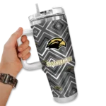 personalized southern miss golden eagles bold diamonds black curved tumbler best selling.webp